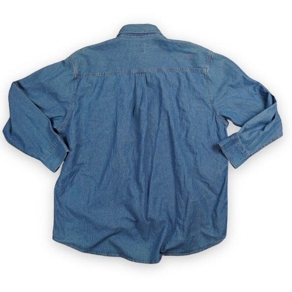 A+ by Sai Denim Shirt Mens Extra Large Long Sleeve Button Down 100% Cotton - Picture 4 of 6
